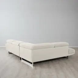 Albany Shadow White Woven Fabric Left Chaise Lounge