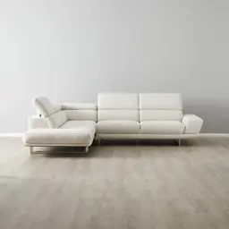 Albany Shadow White Woven Fabric Left Chaise Lounge