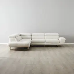 Albany Shadow White Woven Fabric Left Chaise Lounge