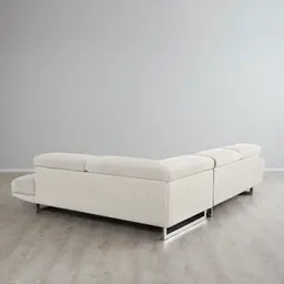 Albany Shadow White Woven Fabric Right Chaise Lounge