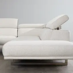Albany Shadow White Woven Fabric Right Chaise Lounge