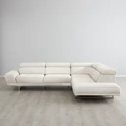 Albany Shadow White Woven Fabric Right Chaise Lounge
