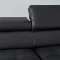 Lennox Black Leather 3-Seater Sofa
