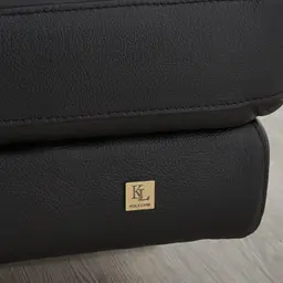 Lennox Black Leather 2-Seater Sofa