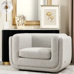 Clementine Dove Grey Woven Fabric Occasional Chair