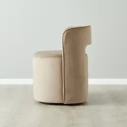 Sutton Beige Velvet Swivel Dining Chair