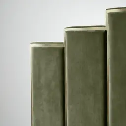 Jacques Olive Green Velvet Queen Bed - Brushed Champagne Gold Frame