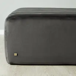 Astoria Charcoal Velvet Square Ottoman