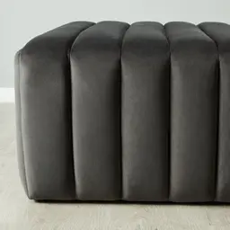 Astoria Charcoal Velvet Square Ottoman