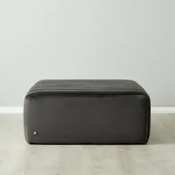 Astoria Charcoal Velvet Square Ottoman
