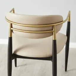 Amy Sand Beige Vegan Leather Dining Chair