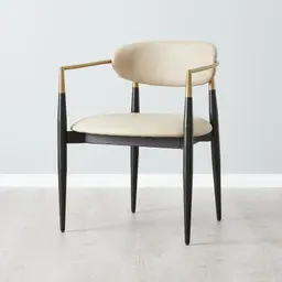 Amy Sand Beige Vegan Leather Dining Chair