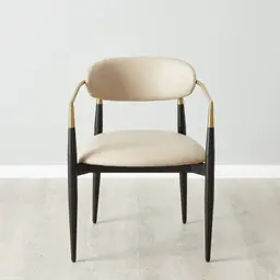 Amy Sand Beige Vegan Leather Dining Chair