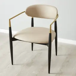 Amy Sand Beige Vegan Leather Dining Chair