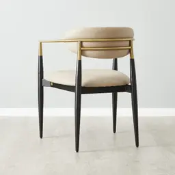 Amy Sand Beige Vegan Leather Dining Chair