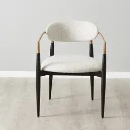 Amy Dove Grey Woven Fabric Dining Chair