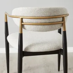 Amy Dove Grey Woven Fabric Dining Chair