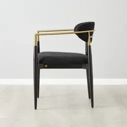 Amy Black Fabric Dining Chair