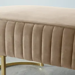 Hilda II Beige Velvet Ottoman