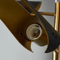 Ellis Brushed Gold Metal Chandelier Black Metal Shade