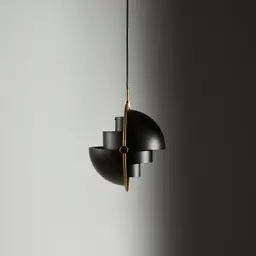 Selene Brushed Gold Metal Chandelier - 28 cm Black Metal Shade