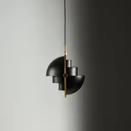 Selene Brushed Gold Metal Chandelier - 28 cm Black Metal Shade