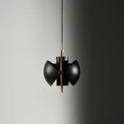 Selene Brushed Gold Metal Chandelier - 28 cm Black Metal Shade