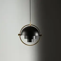 Selene Brushed Gold Metal Chandelier - 28 cm Black Metal Shade