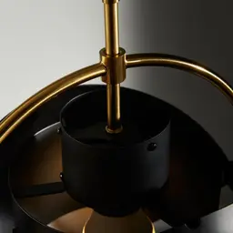 Selene Brushed Gold Metal Chandelier - 28 cm Black Metal Shade