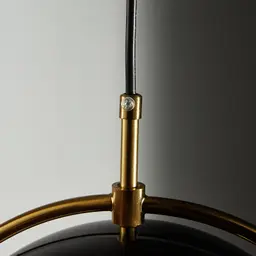 Selene Brushed Gold Metal Chandelier - 28 cm Black Metal Shade