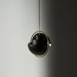 Selene Brushed Gold Metal Chandelier - 28 cm Black Metal Shade