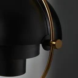 Selene Brushed Gold Metal Chandelier - 38 cm Black Metal Shade