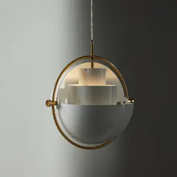 Selene Brushed Gold Metal Chandelier 38cm White Metal Shade
