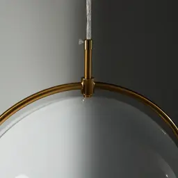 Selene Brushed Gold Metal Chandelier 38cm White Metal Shade