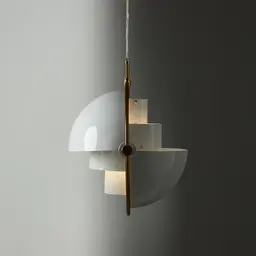 Selene Brushed Gold Metal Chandelier 38cm White Metal Shade