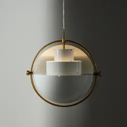Selene Brushed Gold Metal Chandelier 38cm White Metal Shade