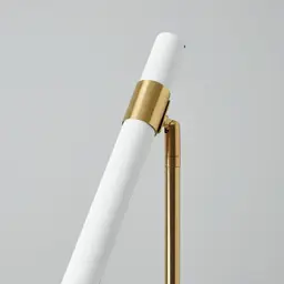 Kaia Brushed Gold Metal Floor Lamp White Frosted Metal Shade