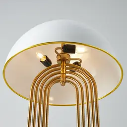 Diana Brushed Gold Metal Floor Lamp White Metal Shade