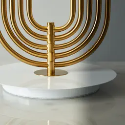 Diana Brushed Gold Metal Table Lamp White Metal Shade