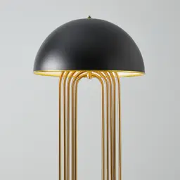 Diana Brushed Gold Metal Floor Lamp Black Metal Shade