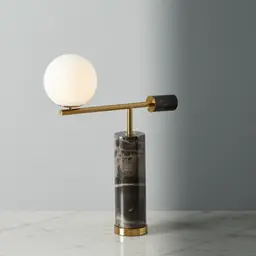 Anastasia Black Marble Table Lamp White Glass Shade