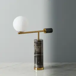 Anastasia Black Marble Table Lamp White Glass Shade