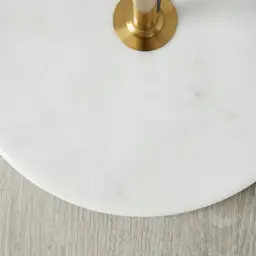 Regine Brushed Gold Metal floor Lamp-White Glass Shade