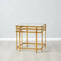 Grazia Brushed Gold Stainless Steel Side Table