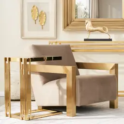 Jules Polished Silver Stainless Steel Side Table