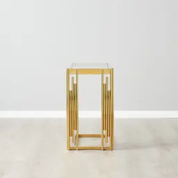 Jules Polished Gold Stainless Steel Side Table