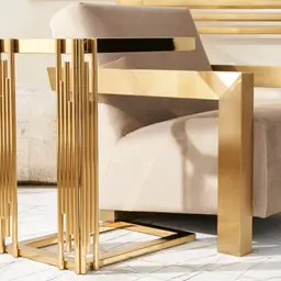 Jules Polished Gold Stainless Steel Side Table