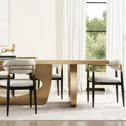 Aspen III White Sintered Stone Dining Table Brushed Gold Legs