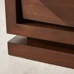 Xandra Dark Walnut Veneer Dining Cabinet-Brass Handles