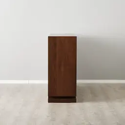 Xandra Dark Walnut Veneer Dining Cabinet-Brass Handles